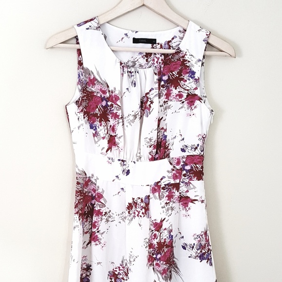 THML // Creamy Satin & Pink Floral Mini Dress - Picture 5 of 8